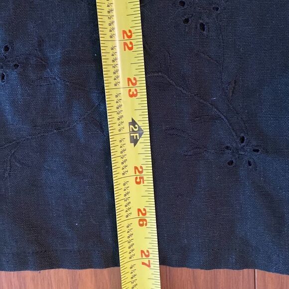 JPR Outfit 100% linen black eyelet short sleeve bottom up shirt size S - Picture 8 of 8